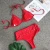 Import 2021 Sexy Red Triangle Bikini Set Two Piece String Halter Neck Swimsuit High Waist Bathing Suit With Metal Ring from China