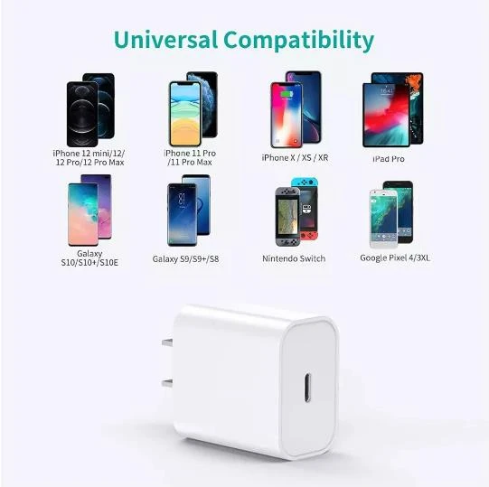 20W PD Quick Charger Adapter Type C Chargers Portable Fast 20W USB-C Power Adapter