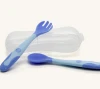 2pcs/set newborn baby spoon and fork set safety baby temperature spoon