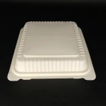 3 compartment food containers corn starch biodegradable fast food plastic dinnerware