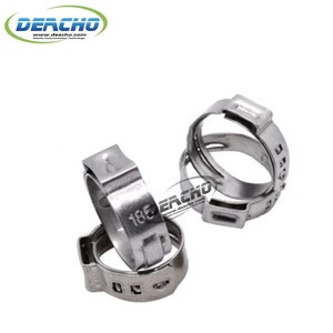 304 stainless steel single ear step-less hose clamp