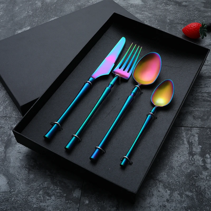 304Stainless steel tableware set Senior restaurant Knife fork and spoon Tableware suit