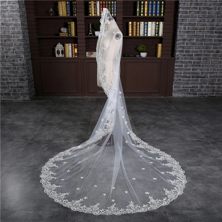 3M Lace Veil Tulle White/Ivory Wedding Veils Bridal Veils
