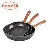 3Pc Marble non-stick coating Aluminum Induction Skillets/ Forged fry pan