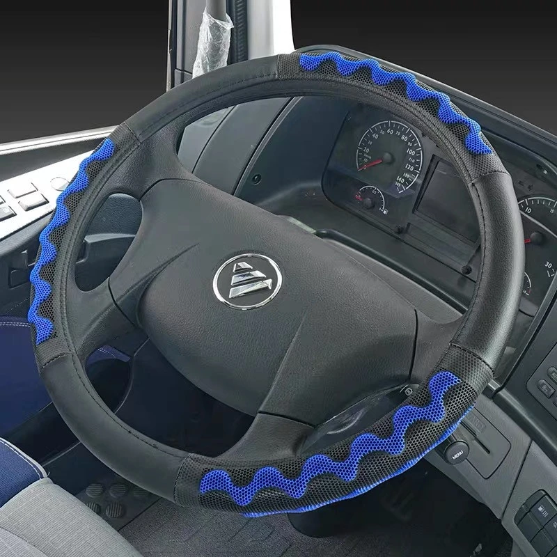 40cm Leather Steering Wheel Cover for Truck Bus