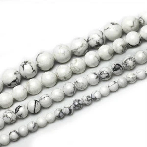4mm-12mm Round Shape DIY Gemstone Loose White Natural Stone Howlite Beads