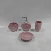 4pcs ocean style shell design ceramic bathroom accessory set