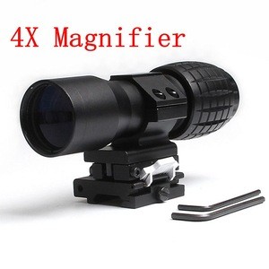 4X Magnifier Scope Magnifying Sight FTS Flip to Side for airsoft hunting rifle