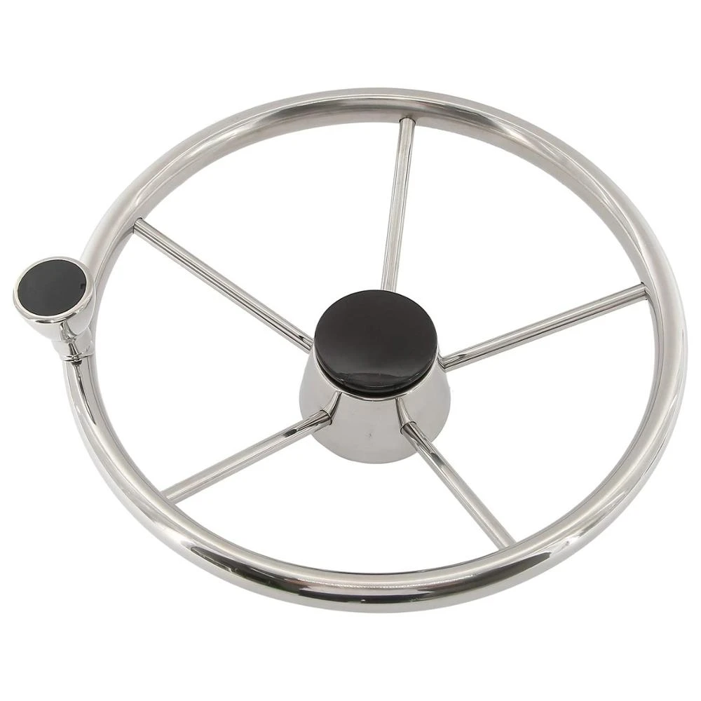 5 Spoke Dia.11 Stainless Steel Boat Steering Wheel with Control Knob and Cap