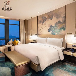 5 Star Modern Luxury Commercial Hospitality Hotel Guest Room Hilton Hotel Bed Furniture Custom Made Wooden Hotel Furniture