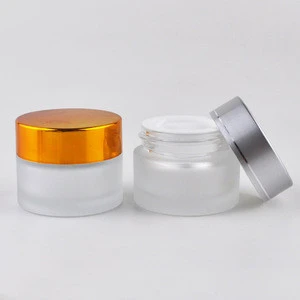 5g 10g 15g 20g 30g 50g 100g clear frosted amber clear cosmetic packaging empty cream glass jar with metal lid