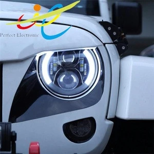 7inch round headlight 60W led driving light auto lighting system for Jeep