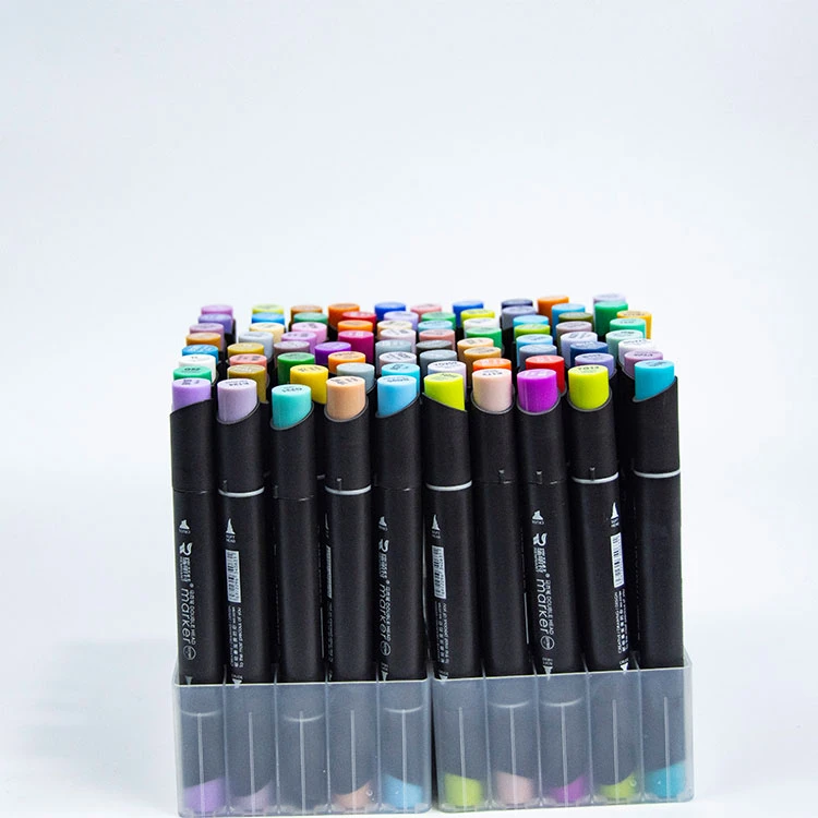 80 Color alcohol base permanent ink dual tip brush pen for art drawing