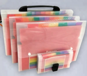 A4 FC PP Plastic 13 Pockets Rainbow Index Expanding File