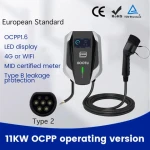 AC EU Standard Type 2 Ev Charger Three Phase 11KW 16A 380V OCPP 1.6 Wifi or 4G MID Meter For Commercial Use