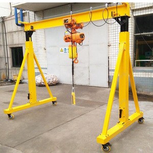 Adjustable height customized mini workshop 1 ton 5 ton portable mobile gantry crane price with wheel