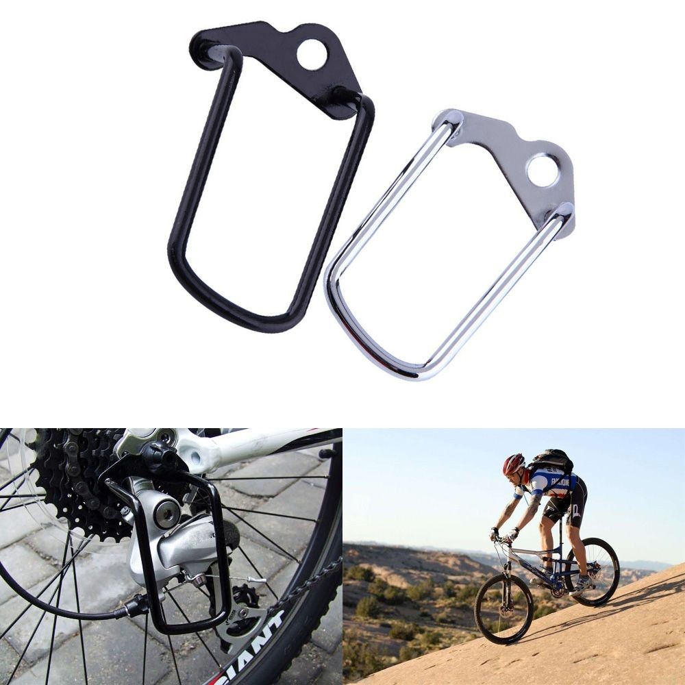 Adjustable Steel Black Bicycle Mountain Bike Rear Gear Derailleur Chain Stay Guard Protector