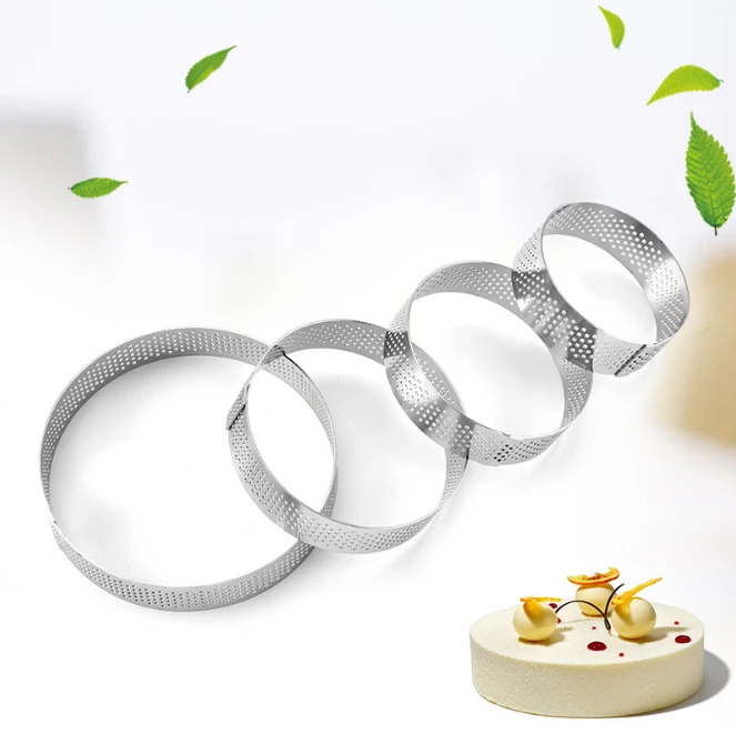 Amazon High Quality 304 Perforated Stainless Pastry Tart Ring Round
