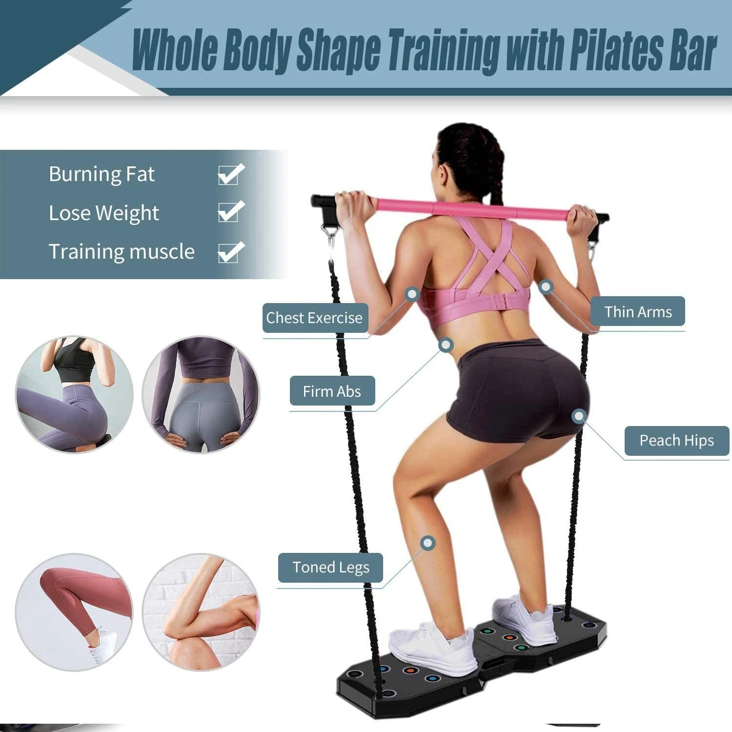 Amazon Hot Sale Full Portable Home Gym Workout Equipment Package Resistance Bands Workouts Home Travel Outside Fitness Equipment