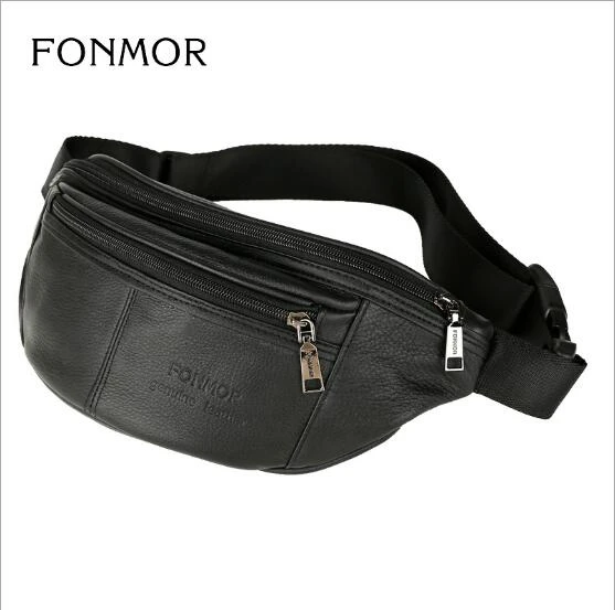 Amazon Hot sale Wholesale Custom Fanny Pack Men Genuine  Leather Waist Bag