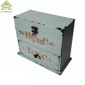 Antique small wood chest wooden drawer box codiment box set storage drawers for promotion
