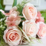 Artificial Flowers, Fall Fake Peonies Silk Hydrangea Flower Rose Flowers Centerpieces for Wedding Bouquets for Party Home Decor