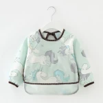 Baby Boy Bibs Waterproof Long Sleeve Minnie Girl Bibs Kids Burp Cloth Feeding Bib with Pocket Child Apron Smock
