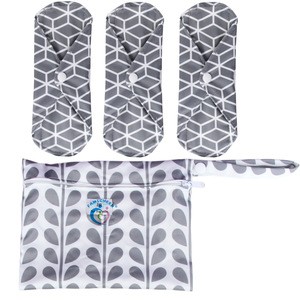 Bamboo Charcoal Panty Liner Cloth Pads Washable Menstrual Pads Heavy Flow Amazon Seller Supplier