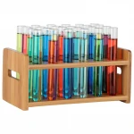 Bamboo Shot Glass Holder Test Tube Rack for 24 Test Tubes