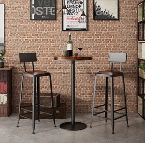 Bar desk household simple modern solid wood/marble bar table and chair high feet long narrow bar desk