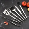 Barbecue Outdoor Cooking stainless steel barbecue tool, silicone brush, knife, barbecue shovel, wire brush, barbecue fork