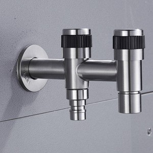 Bathroom equipment plumbing bibcock 304 stainless steel washing machine faucet long body