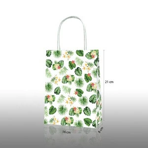 BD014 hawaii party supplies Tropical Palm leafs summer holiday vacation paper bag party