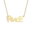 Beautiful Ladies necklace letter PEACE initial stainless steel gold plated jewelry jewellery pendant necklaces models