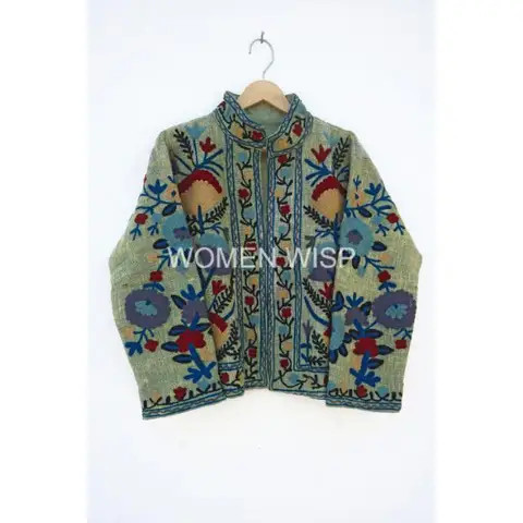 Best Quality Hand Embroidery Cotton Suzani Jacket  Winter Wear Coat Womens jacket Suzani Short TNT Fabric Jacket