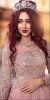 Best selling arab beaded luxury long tail plus size princess puffy muslim blush pink long sleeve wedding dresses MWA05