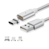 Best Selling Nylon Braided Magnetic Micro USB Charging Cable For iPhone / Android / Type-C with saso certification