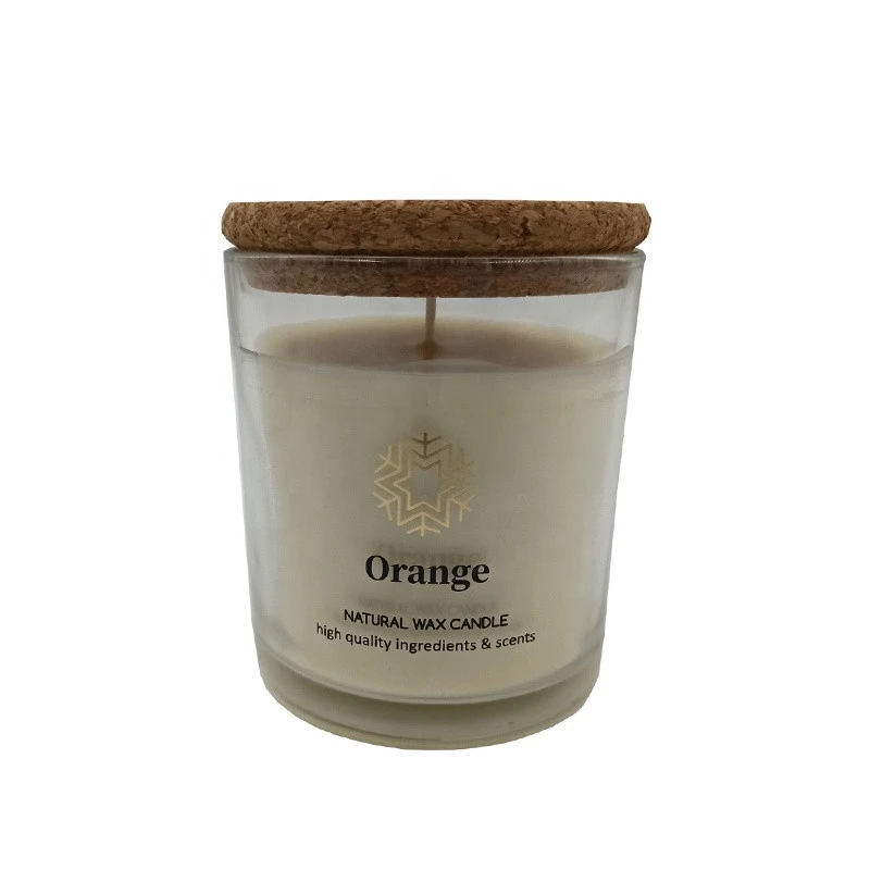 best selling scented soy candle soy wax essential oil with cork lid in glass jars