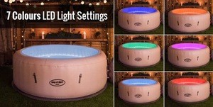 Bestway 54148 lay z spa Paris Inflatable airjet adult spa hot tub 4-6 person spa LED