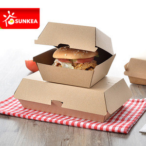 Biodegradable PLA coating kraft paper burger hamburger box