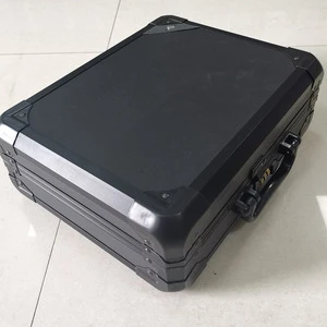 Black aluminum tool case waterproof travel gun case gun case back pack with foam