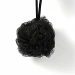 Black bamboo Bath Loofahs Sponge Shower Charcoal  Body Scrubber Ball Mesh Pouf Bath Sponge