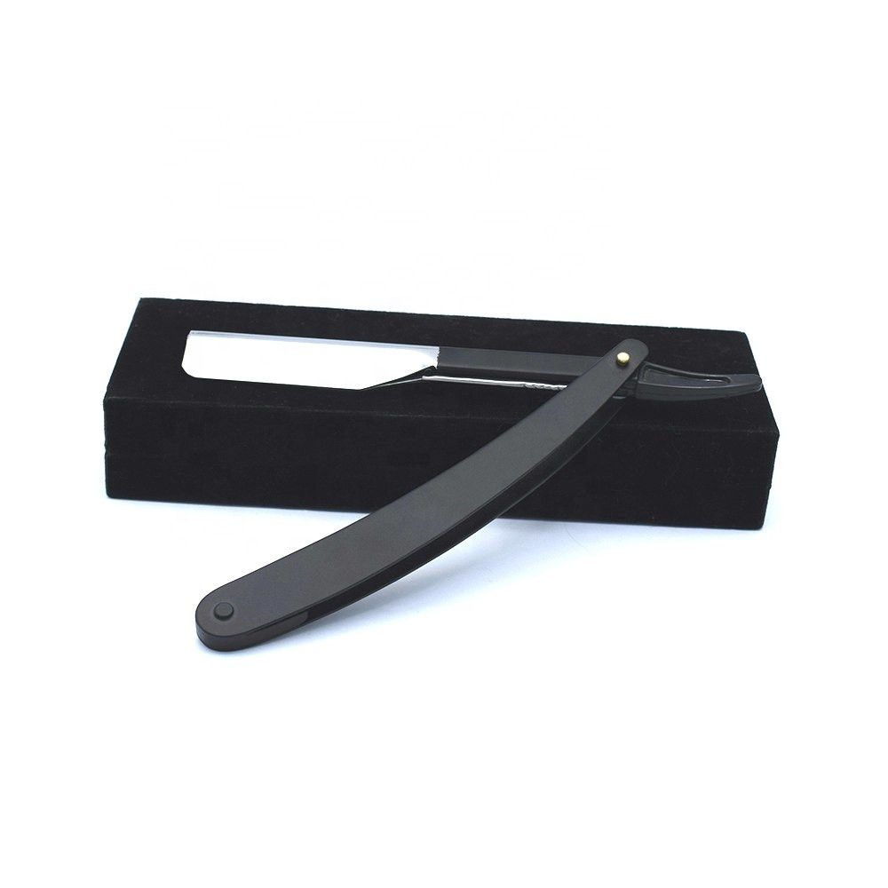 Buy Black Coated Barber Straight Razor With Exposed Blade from ADREES ...