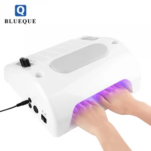 BLUEQUE 5  in 1 nail machine 80w Nail drill Table Dust Suction Collector with LED Table Lamp uv led nail lamp