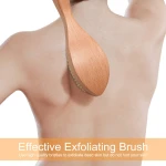 Body Scrub Dry Brush Back Brush, Back Body Brush with Handle, Soft Bristles for Exfoliating Dry Skin, Cellulite