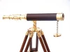 Brass/Leather Anchor master Telescope With Floor Stand CHTEL6055
