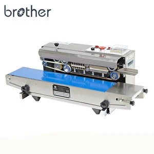 Brother packing continuous band heat plastic bags sealing machine with conveyor belt horizontal strip type band sealer