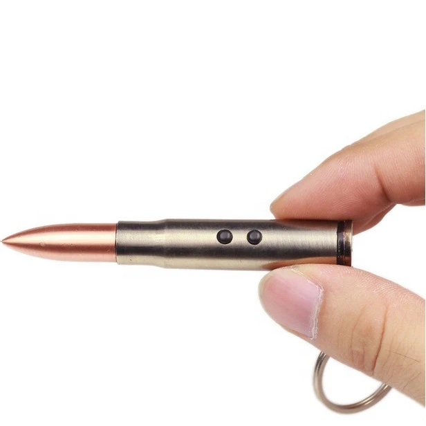 Bullet Shaped Multifunction Gift Ball Pen Survival EDC Laser Light  Ballpoint Pen With Led Keychain