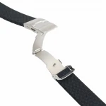 CARLYWET 20 22 24mm Black Strap Silicone Rubber Waterproof Watch Band Belt Double Push Silver Stainless Steel Clasp Buckle
