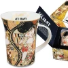 Carmani CR-532-8150, 12 Oz Fine Porcelain Cup Decorated w/G. Klimt&#39;s Painting, Drinking Mug for Coffee and Tea